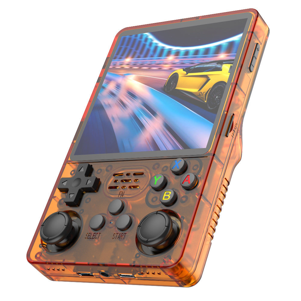 Game Console R36Plus Retro Handheld Gaming Console - Transparent Orange