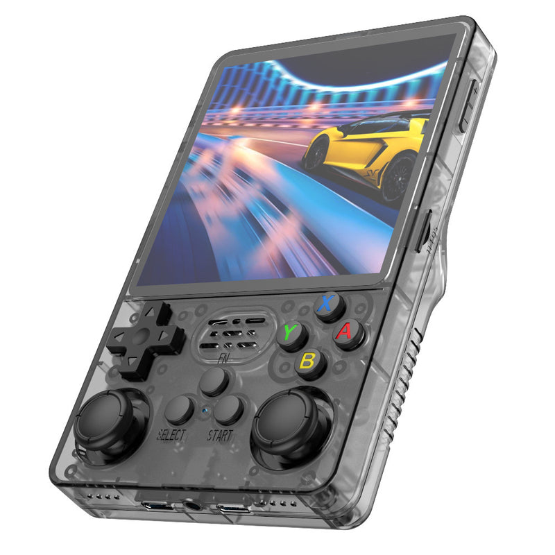 Game Console R36Plus Retro Handheld Gaming Console - Transparent Black