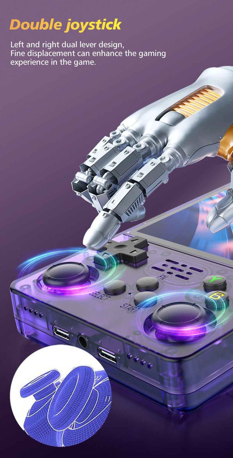 Game Console R36Plus Retro Handheld Gaming Console - Double Joystick