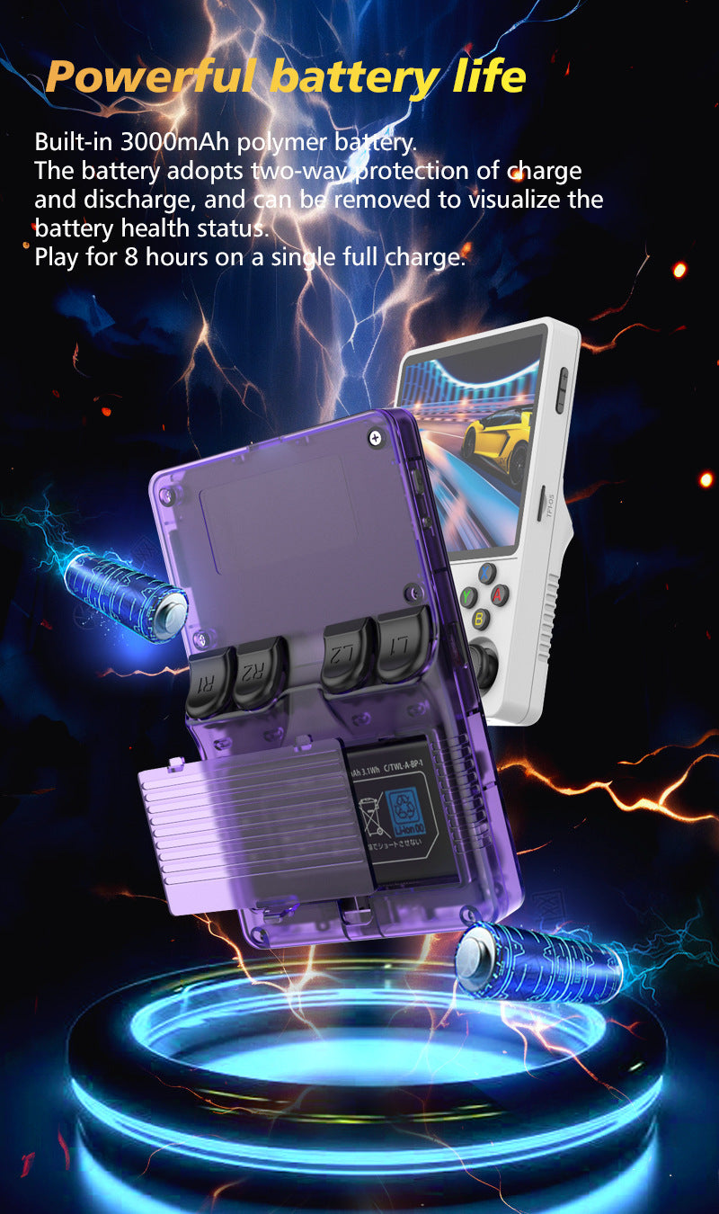 Game Console R36Plus Retro Handheld Gaming Console - Powerful Battery Life