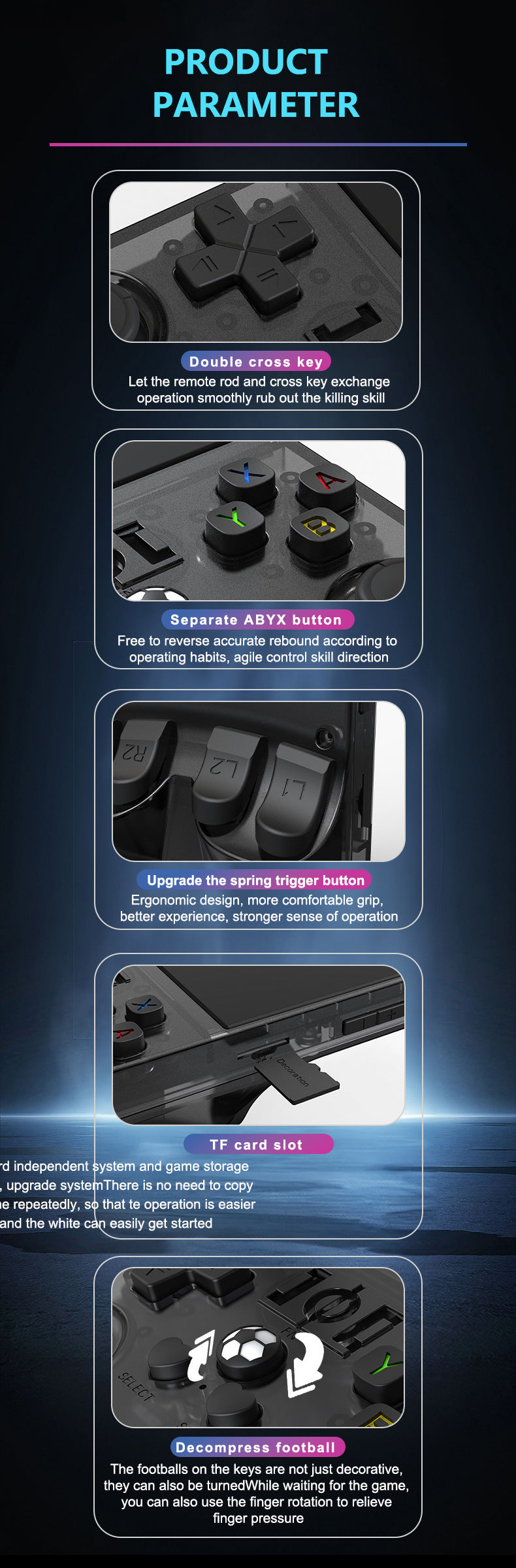 Game Console R36Pro Retro Handheld Gaming Console - Product Parameters