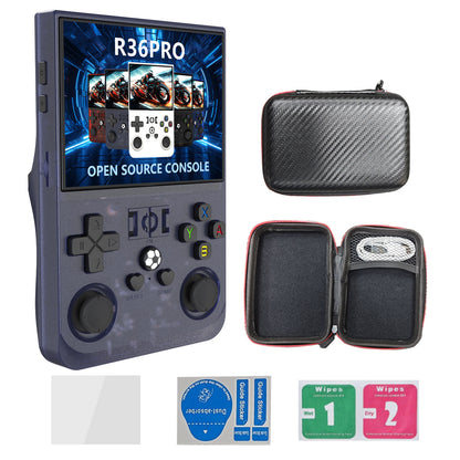 Game Console R36Pro Retro Handheld Gaming Console - Transparent Blue