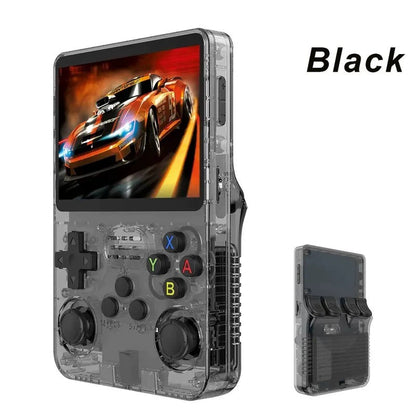 Game Console R36S Retro Handheld Gaming Console - Transparent Black