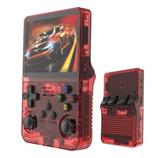 Game Console R36S Retro Handheld Gaming Console - Transparent Red