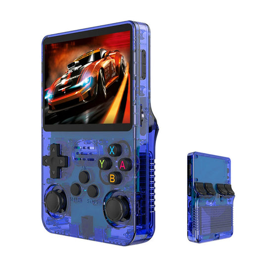 Game Console R36S Retro Handheld Gaming Console - Transparent Blue