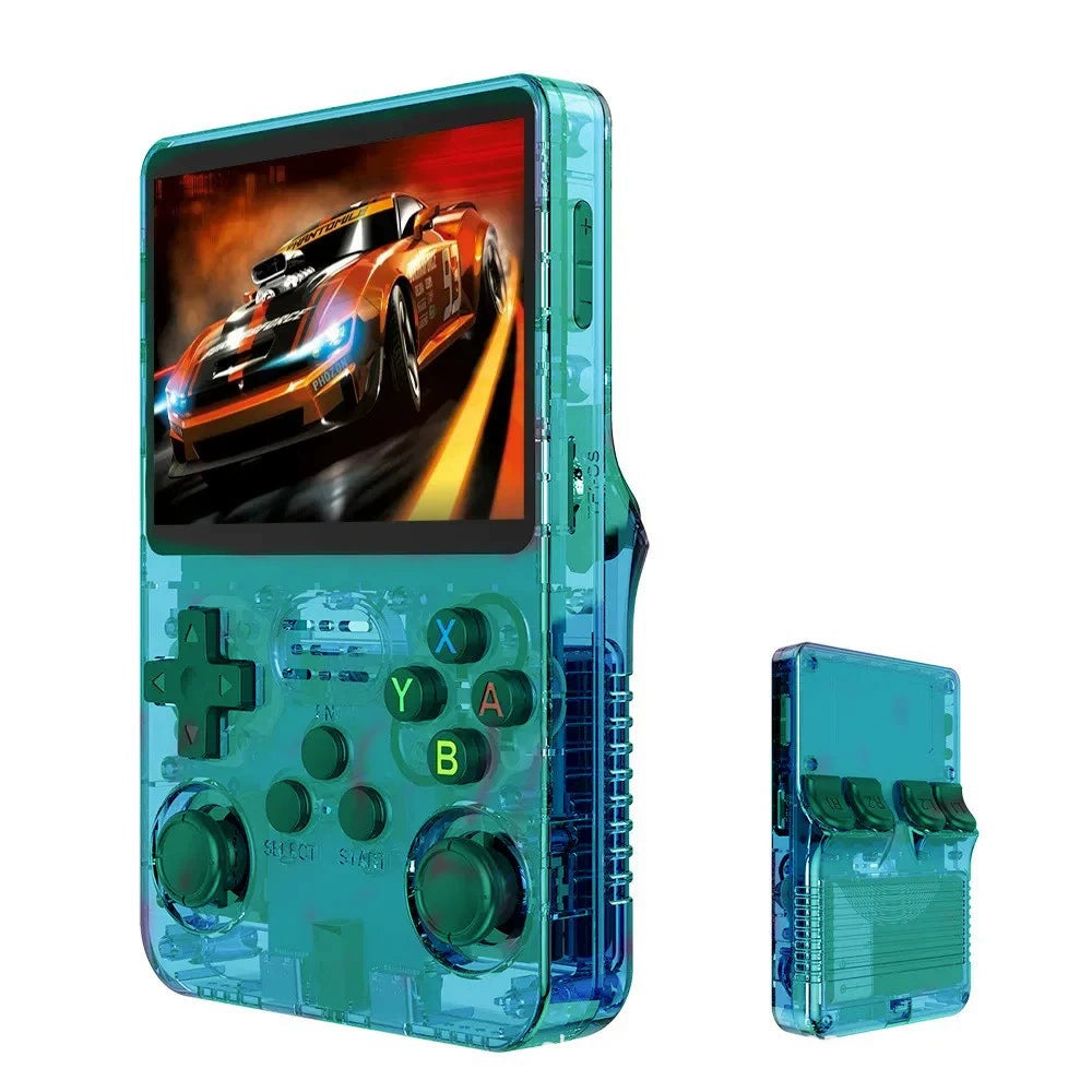 Game Console R36S Retro Handheld Gaming Console - Transparent Green