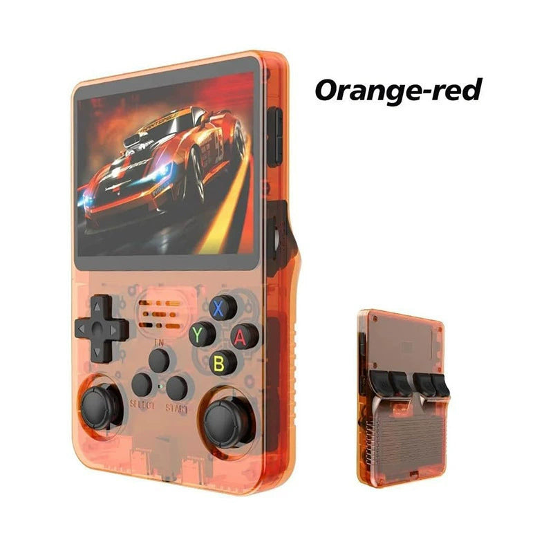 Game Console R36S Retro Handheld Gaming Console - Transparent Orange