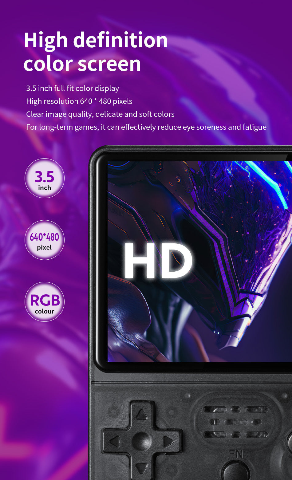 Game Console R36S Retro Handheld Gaming Console - HD Color Screen