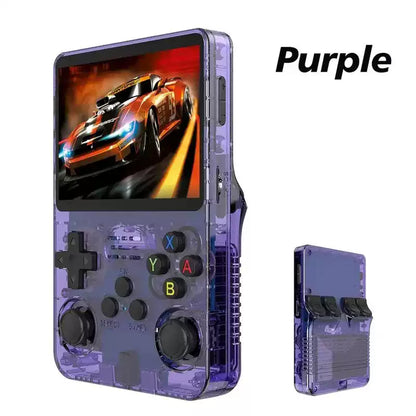 Game Console R36S Retro Handheld Gaming Console - Transparent Purple