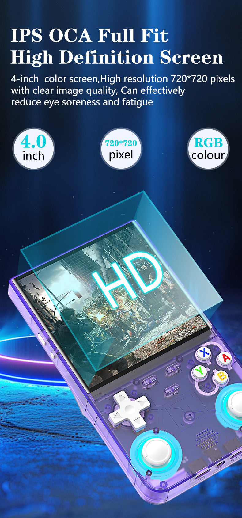 Game Console R36Ultra Retro Handheld Gaming Console - IPS Screen