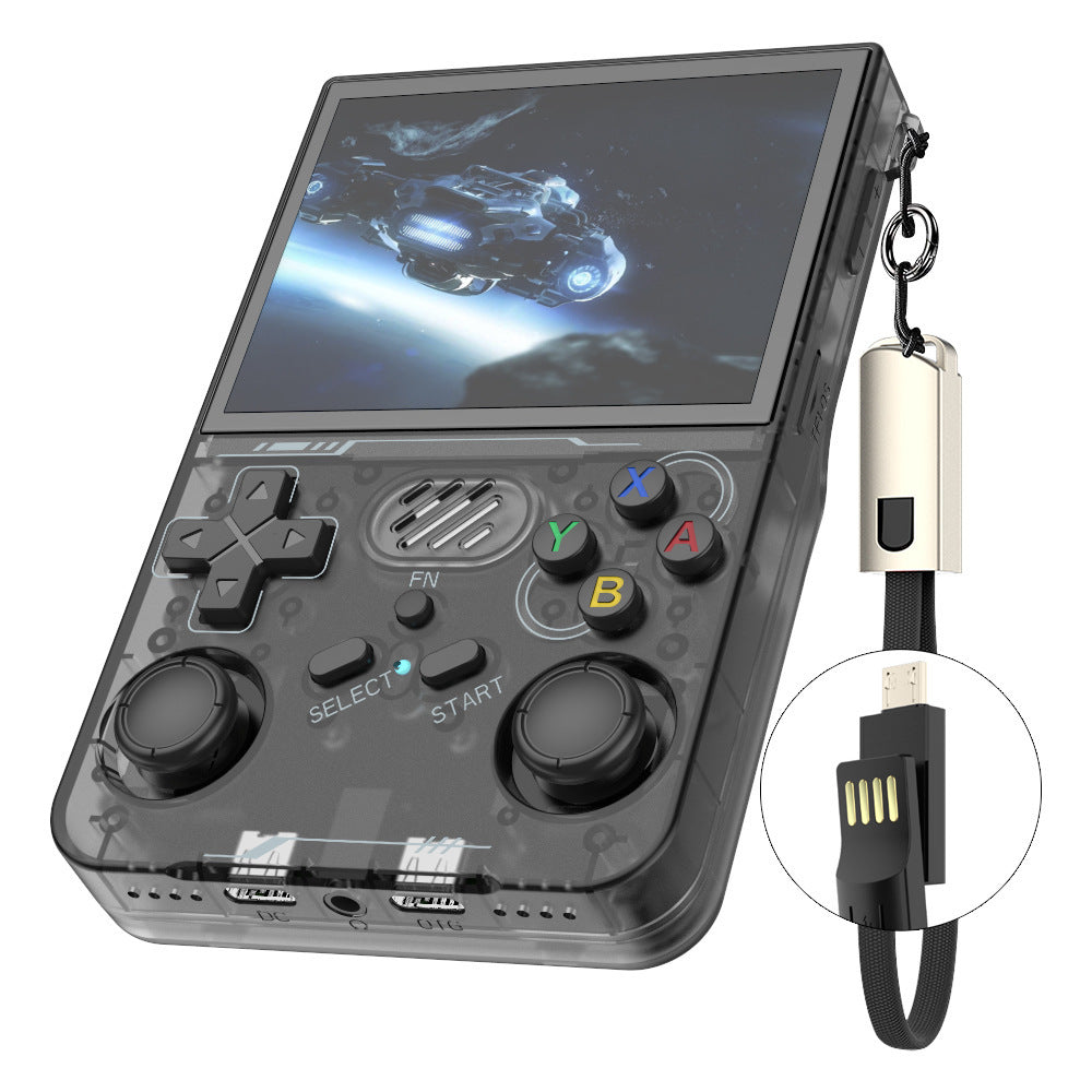 Game Console R36XX Retro Handheld Gaming Console - Transparent Black