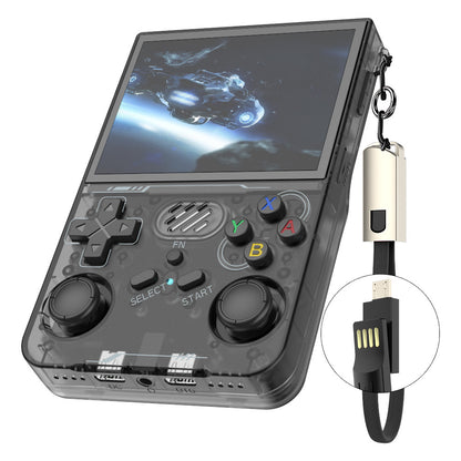 Game Console R36XX Retro Handheld Gaming Console - Transparent Black