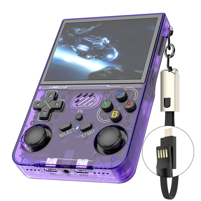 Game Console R36XX Retro Handheld Gaming Console - Transparent Purple