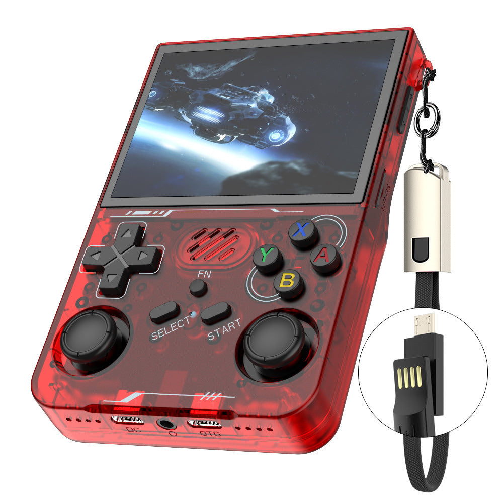 Game Console R36XX Retro Handheld Gaming Console - Transparent Red