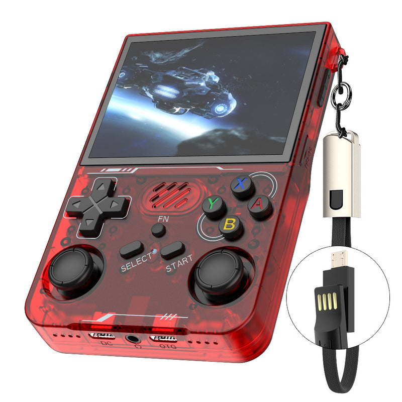 Game Console R36XX Retro Handheld Gaming Console - Transparent Red