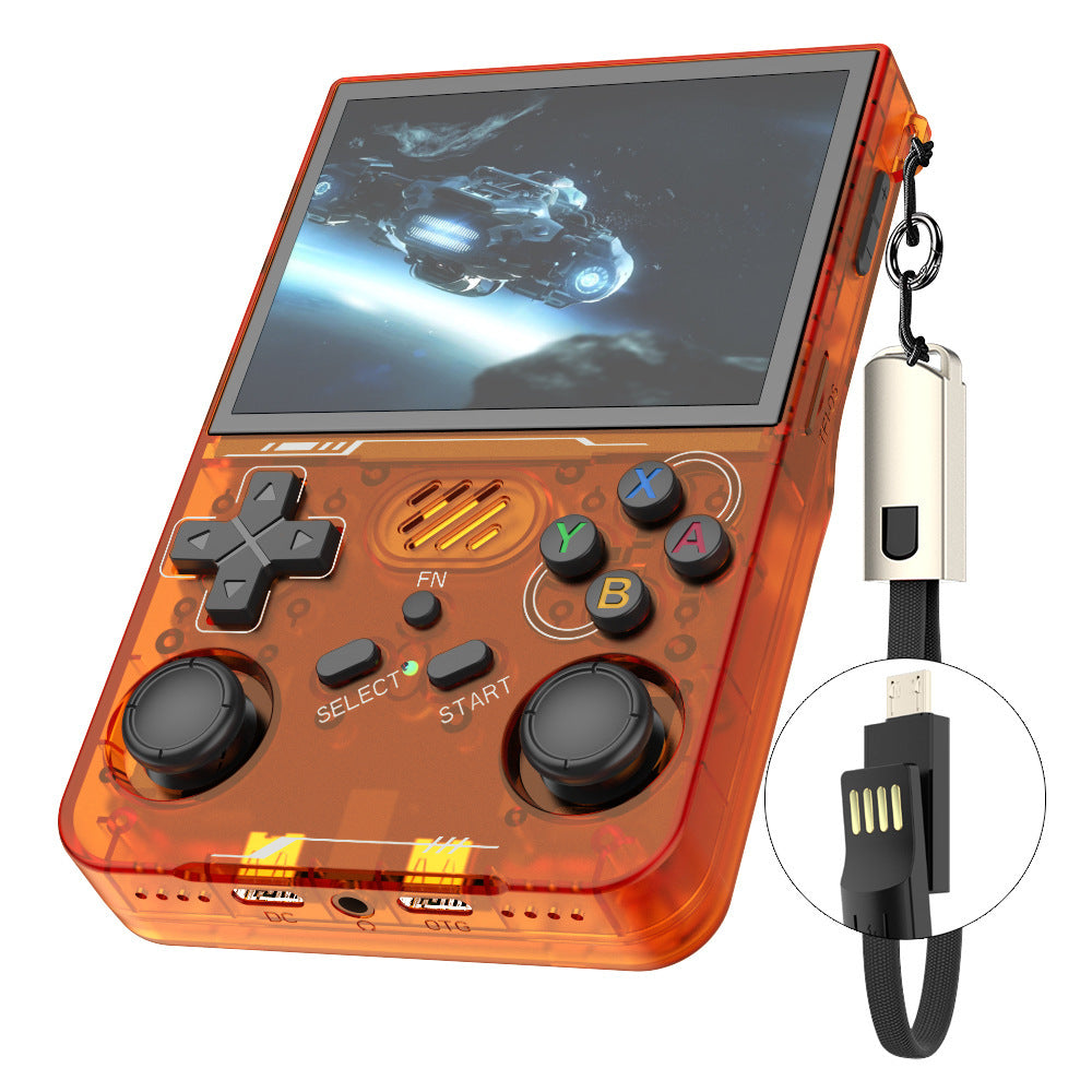 Game Console R36XX Retro Handheld Gaming Console - Transparent Orange