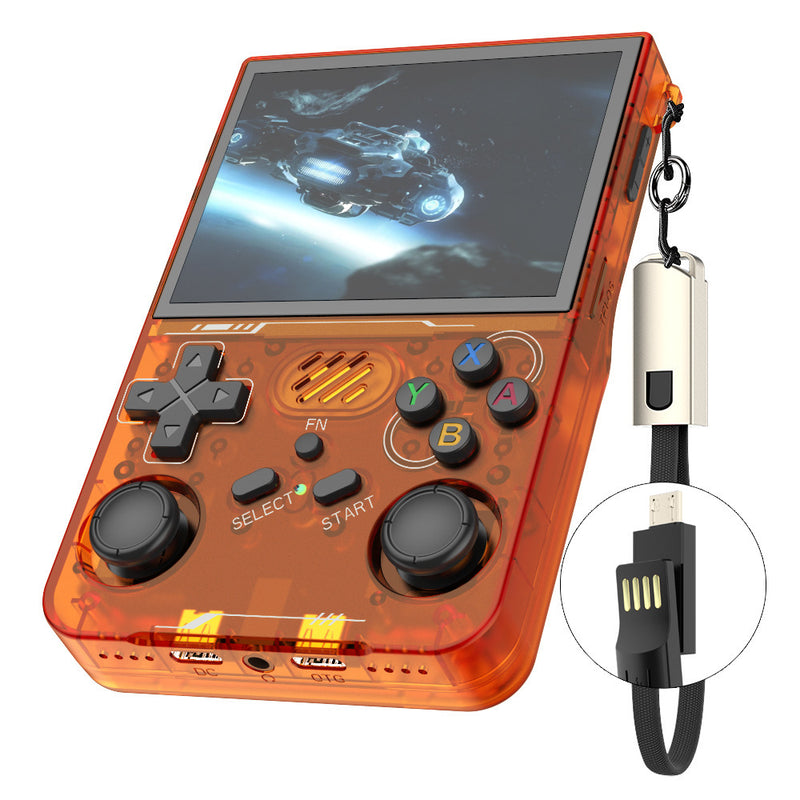 Game Console R36XX Retro Handheld Gaming Console - Transparent Orange