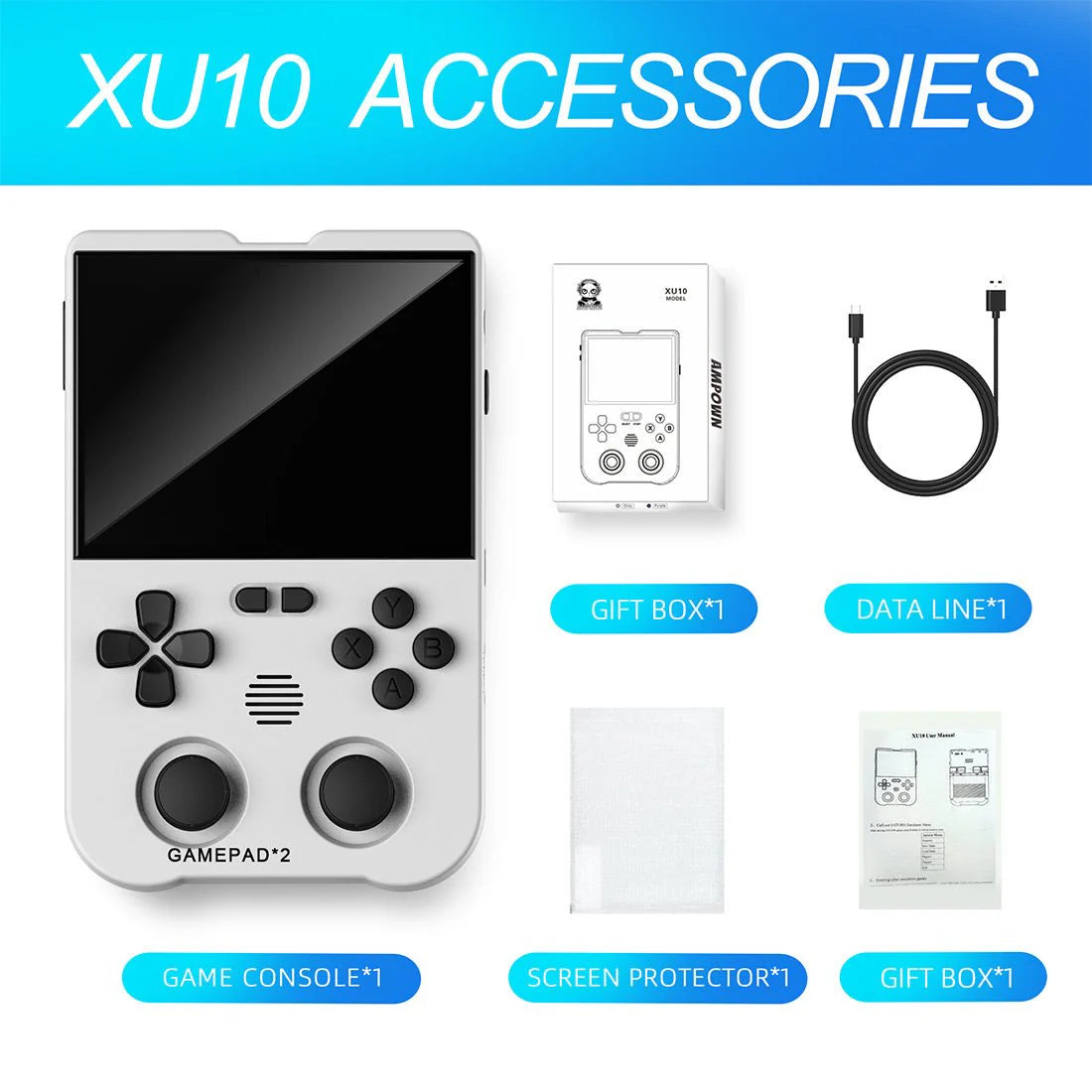 MagicX XU10 Retro Handheld Console Description - Accessories