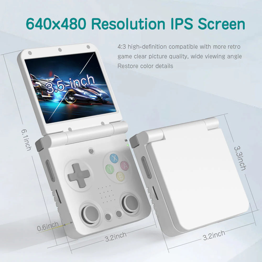 Miyoo Flip V2 Foldable Retro Handheld Game Console - 640x480 Resolution IPS Screen