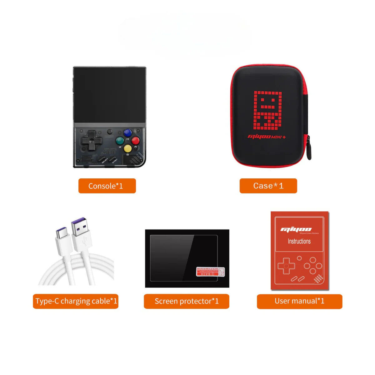 Miyoo Mini Plus Portable Retro Handheld Game Console - Packing List
