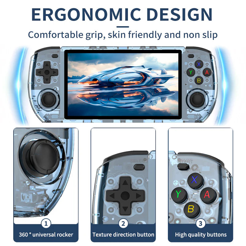 PowKiddy RGB10MAX3 Retro Handheld Game Console - Ergonomic Design