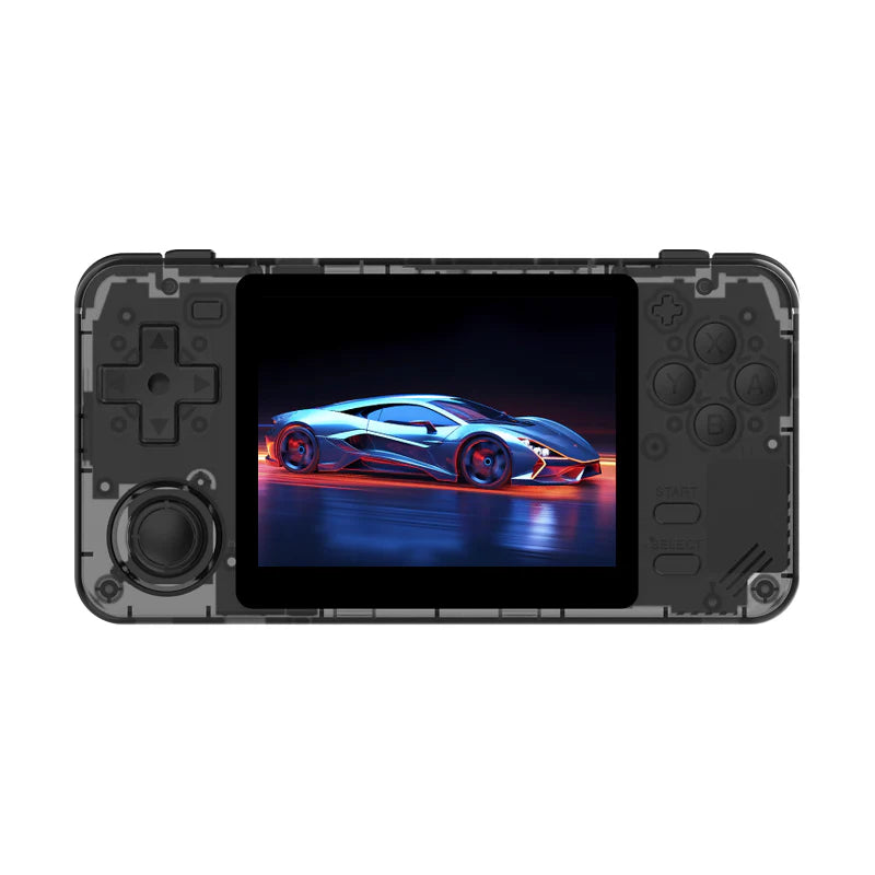 PowKiddy RGB10X Retro Handheld Game Console - Transparent Black