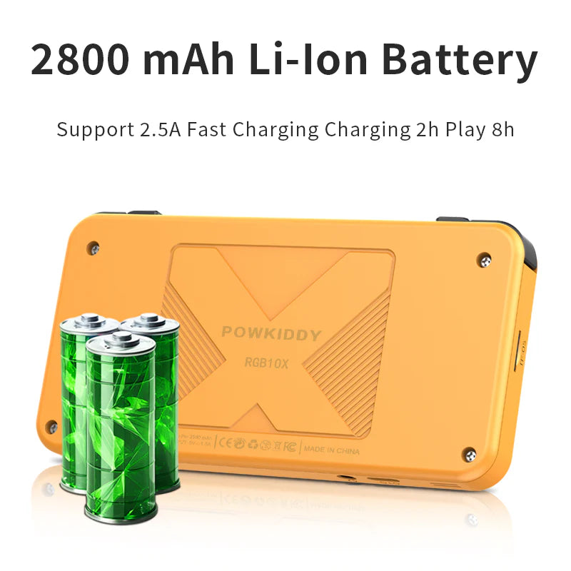 PowKiddy RGB10X Retro Handheld Game Console - 2800 MaH Li-lon Battery