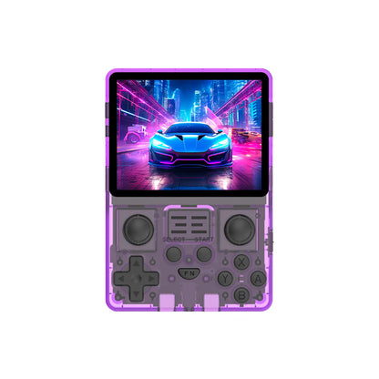 PowKiddy RGB20S Vertical Retro Handheld Game Console - Transparent Purple
