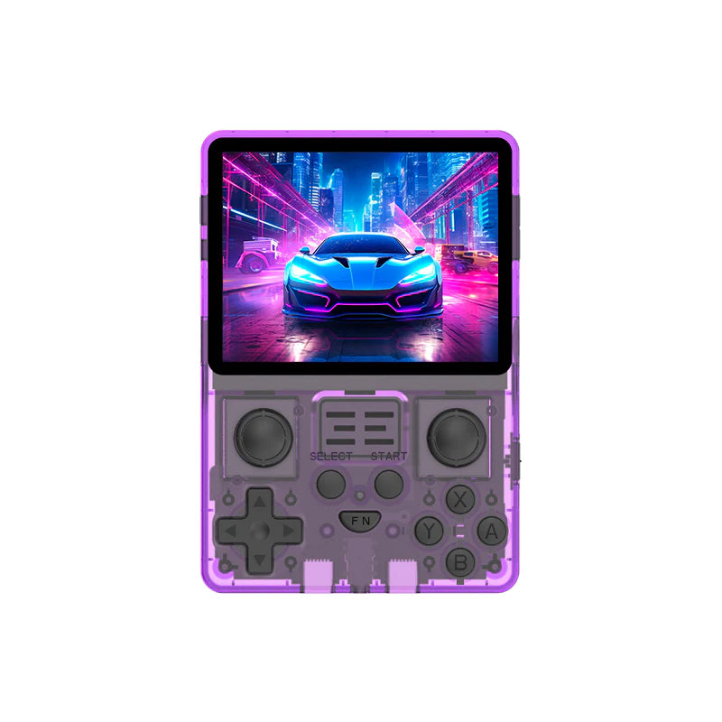 PowKiddy RGB20S Vertical Retro Handheld Game Console - Transparent Purple