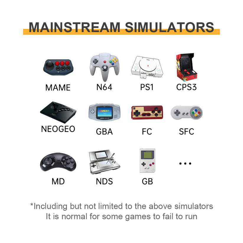 PowKiddy RGB20S Vertical Retro Handheld Game Console - Supported Games