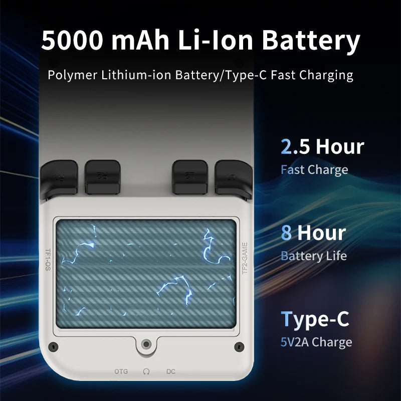 PowKiddy V20 3.5 Inch IPS Retro Handheld Game Console - 5000mAh Battery life