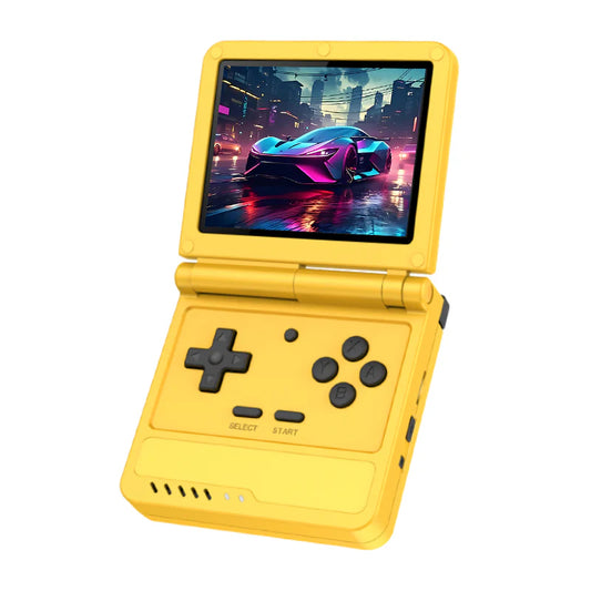 PowKiddy V90S 3.5 Inch IPS Foldable Retro Handheld - Yellow