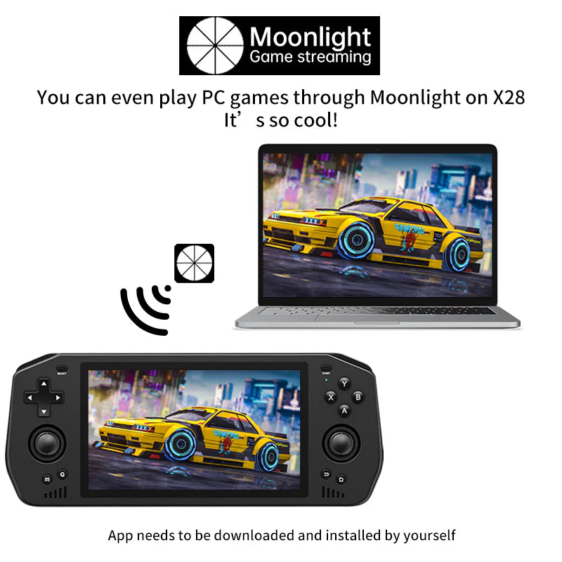 PowKiddy X28 Android 5.5" IPS Retro Handheld Game Console - Moonlight Game Streaming