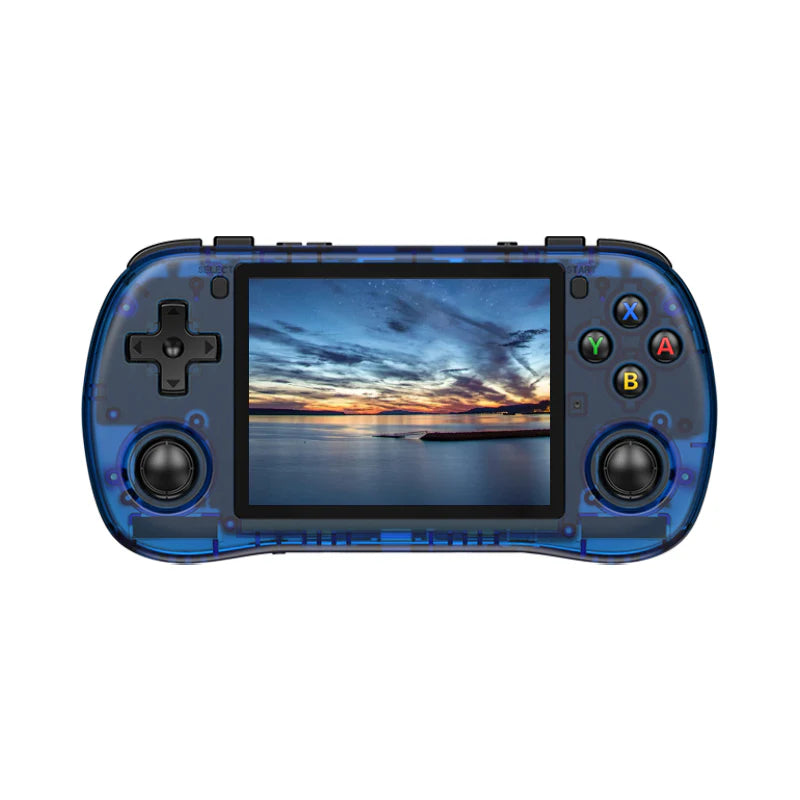 PowKiddy X35H Horizontal Retro Handheld Game Console - Transparent Blue