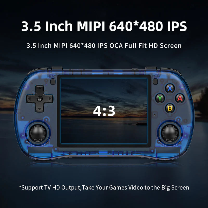 PowKiddy X35H Horizontal Retro Handheld Game Console - 3.5 Inch IPS Screen