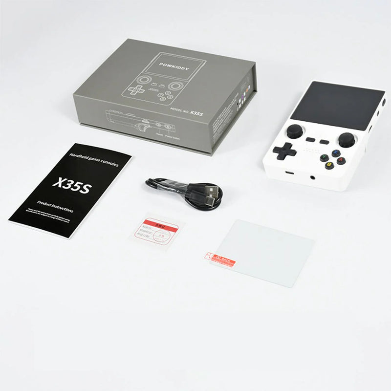 PowKiddy X35S Vertical Retro Handheld Game Console - White Accessories