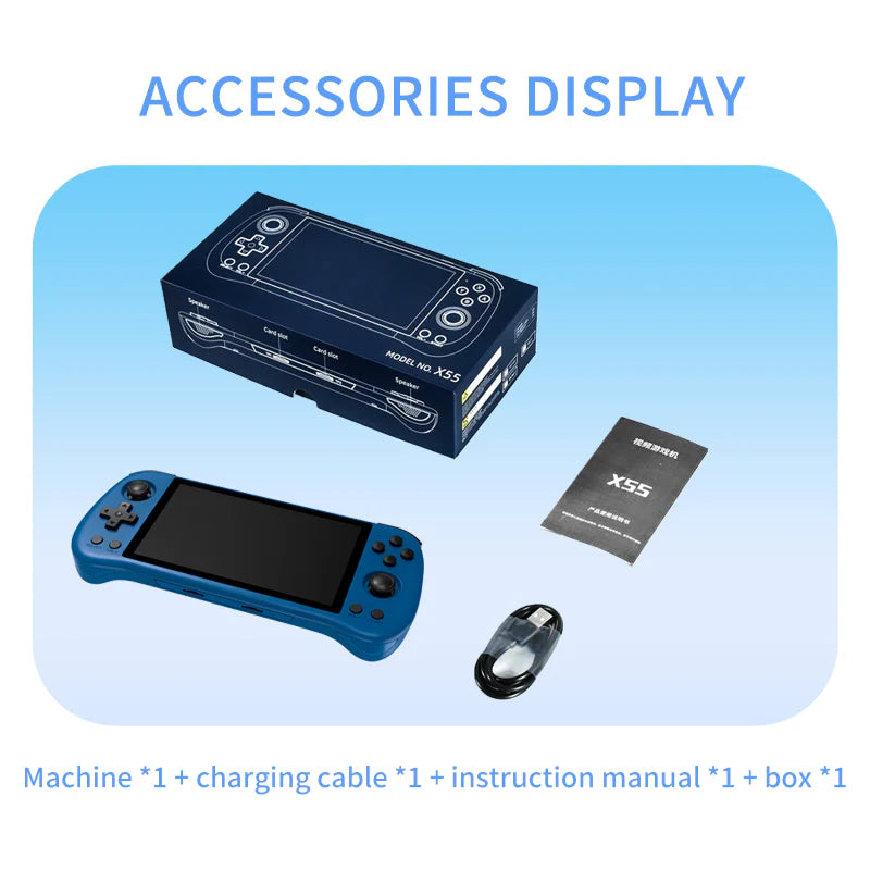 PowKiddy X55 Horizontal Retro Handheld Game Console - Accessories