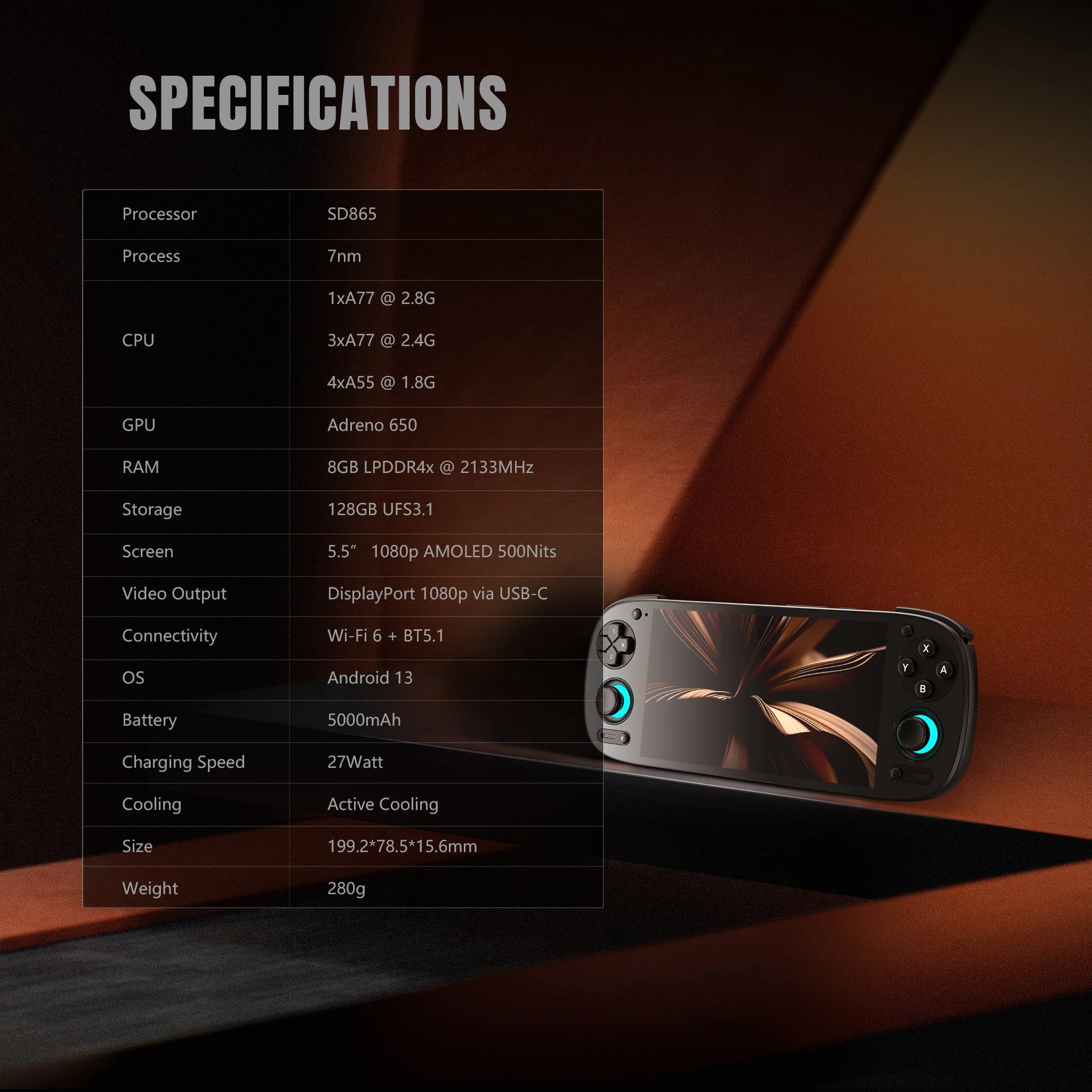 Retroid Pocket 5 Horizontal Android Retro Handheld - Specifications