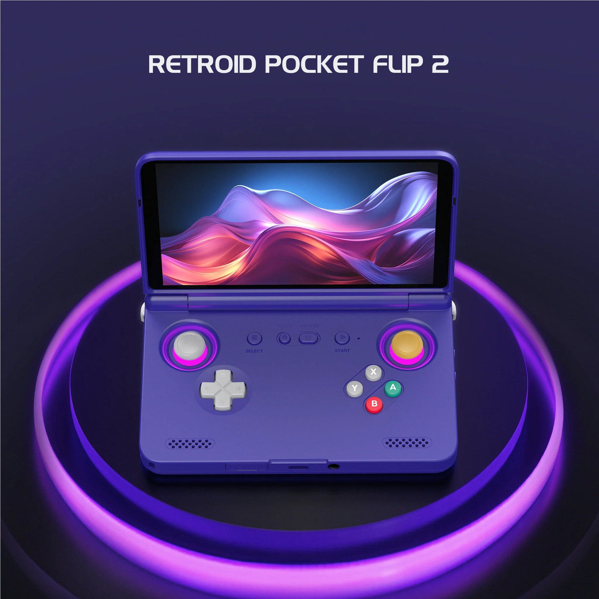 Retroid Pocket Flip 2 Foldable Retro Handheld Game Console - Front View