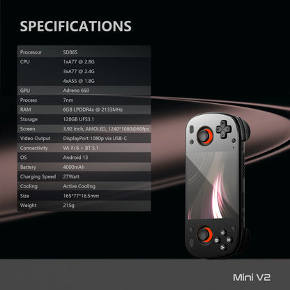 Retroid Pocket Mini V2 Android Retro Handheld - Specifications