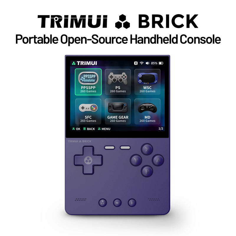 Trimui Brick 3.2 Inch Retro Handheld Game Console - Portable Open Source Handheld Console