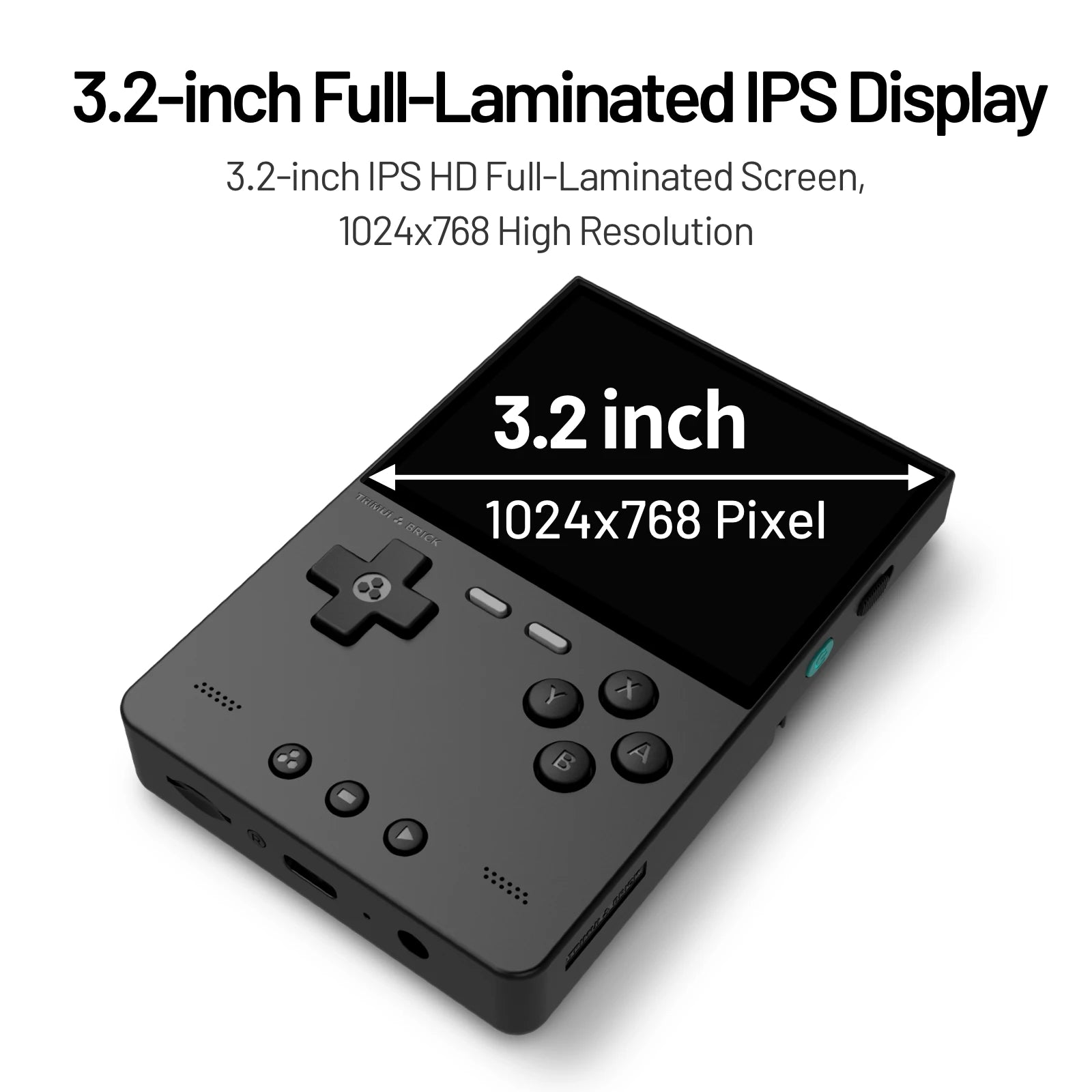 Trimui Brick 3.2 Inch Retro Handheld Game Console - 3.2” IPS Screen