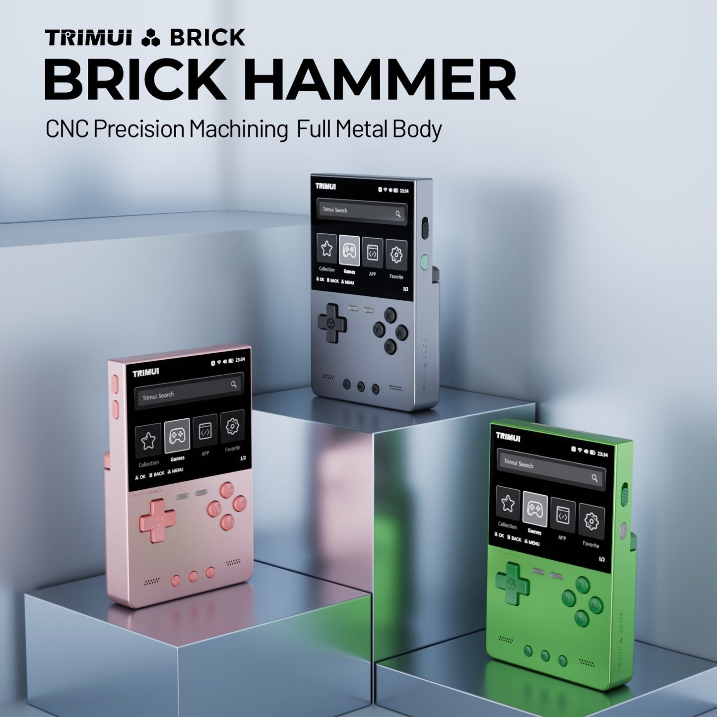 Trimui Brick Hammer 3.2” Metal Retro Handheld Game Console - Gaming Console