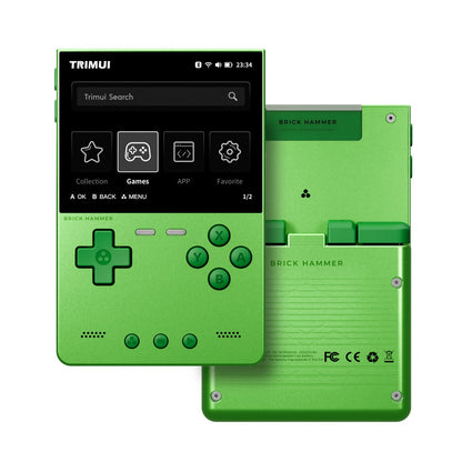 Trimui Brick Hammer 3.2” Metal Retro Handheld Game Console - Green
