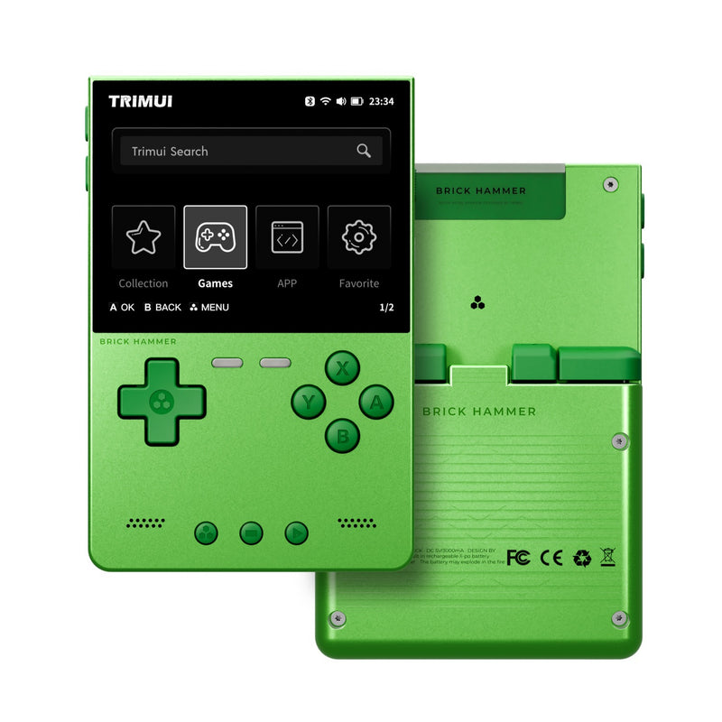 Trimui Brick Hammer 3.2” Metal Retro Handheld Game Console - Green