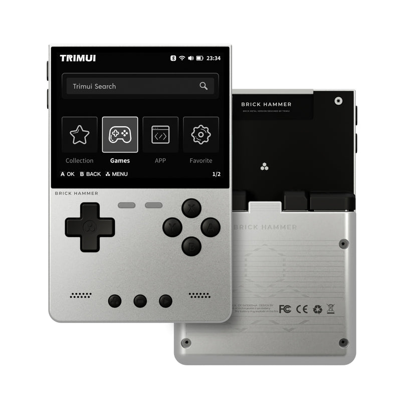Trimui Brick Hammer 3.2” Metal Retro Handheld Game Console - Silver