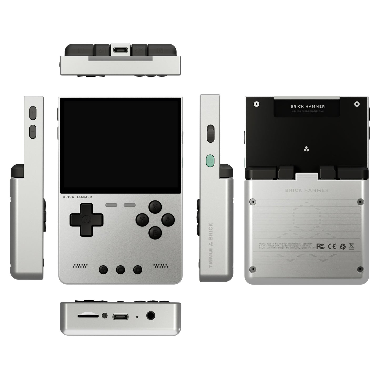 Trimui Brick Hammer 3.2” Metal Retro Handheld Game Console - Silver