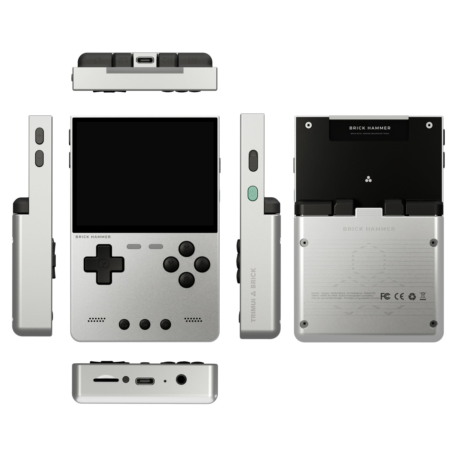 Trimui Brick Hammer 3.2” Metal Retro Handheld Game Console - Silver