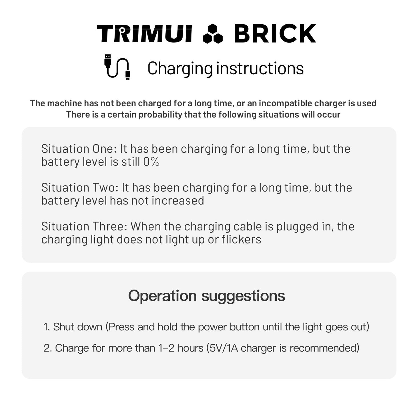 Trimui Brick Hammer 3.2” Metal Retro Handheld Game Console - Charging Instructions
