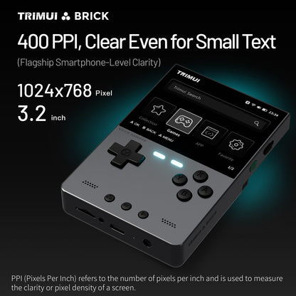 Trimui Brick Hammer 3.2” Metal Retro Handheld Game Console - 1024x768 Screen